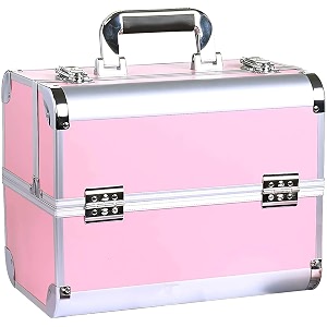 adson professional beauty makeup cosmetic vanity casebox light pink