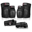 Adult&Kids Knee Pads Elbow Pads Wrist Guards 6 in 1 Protective Gear Set