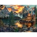 Adult Jigsaw Puzzle 1000 Piece Mountain Cabin