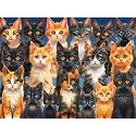 Adult Jigsaw Puzzle Cat Collage 1000 Piece