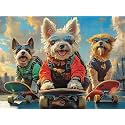 Adult Jigsaw Puzzle Dogs on Skateboards 1000 Piece
