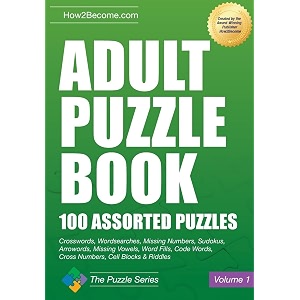 adult puzzle book 100 assorted puzzles