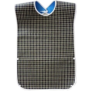 adults bibs dining bibs washable bibs for elderly and disabled leakproof and reusable - checkered pattern
