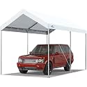 ADVANCE OUTDOOR 10x15 ft Heavy Duty Carport Potable Car Canopy Garage Party Tent Boat Shelter, Adjustable Height from 9.5 ft to 11 ft, White
