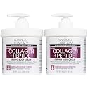 Advanced Clinicals Collagen Peptides Body Lotion &amp; Face Moisturizer | Peptide Infused Collagen Lotion For Women &amp; Men Helps Improve Look Of Crepe Skin, Wrinkles, &amp; Uneven Dry Skin Texture, 2-Pack