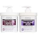 Advanced Clinicals Collagen Peptides Body Lotion + Hyaluronic Acid Moisturizer 2PC Skincare Set For Women & Men | Dry Skin Moisturizing Body Cream Helps Diminish Appearance Of Crepey Skin, 2PC Bundle