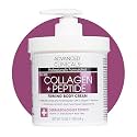 Advanced Clinicals Collagen Peptides Body Lotion &amp; Face Moisturizer | Peptide Infused Collagen Lotion For Women &amp; Men Helps Improve Look Of Crepey Skin, Wrinkles, &amp; Uneven Dry Skin Texture, 16 Ounce