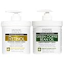 Advanced Clinicals Retinol Body Cream + Green Coffee Bean Oil Thermo - Firming Body Lotion 2pc Skincare Set For Women &amp; Men | Body &amp; Face Moisturizer Set Helps Improves Appearance Of Crepey Skin, 2PC