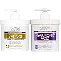 Advanced Clinicals Retinol Body Cream + Hyaluronic Acid Moisturizer 2pc Skincare Set | Face Cream &amp; Body Lotion For Women &amp; Men Helps Improve Appearance Of Crepey Skin, Dry Skin, &amp; Wrinkles, 2pc