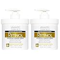 Advanced Clinicals Retinol Body Lotion &amp; Face Moisturizer | Visible Anti Aging Skin Care Retinol Body Cream For Women &amp; Men Targets Look Of Fine Lines, Wrinkles &amp; Crepe Looking Dry Skin, 16OZ, 2-Pack
