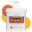 Advanced Clinicals Vitamin C Cream Visibly Brightening Body Lotion | Vitamin C Moisturizer Skin Care Body Cream For Women &amp; Men Helps Visibly Improve Look Of Dark Spots &amp; Uneven Skin Tone, 16 Ounce