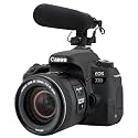 Advanced Super Cardioid Microphone for Canon EOS 77D (Stereo/Shotgun) with Dead Cat Wind Muff