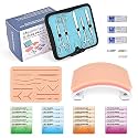 Advanced Suture Practice KIt New Generation(32 Pcs) Includes Arch-Shaped and Pre-Cut Wounds Pads, Tool Kit with Variety of Suture Threads for Medical Students Educational Demonstration