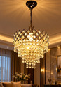 Adwait Golden Color Crystal Jhumar Hanging Light