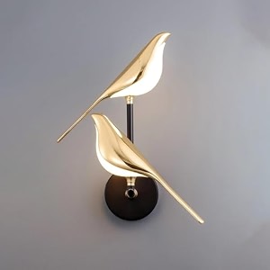 bird wall light led  gold decorative wall lamp for living room bedroom hallway amp hotel  3 color modes  modern indoor wall sconce  home interior lighting  night lamp- set of 3 bird light