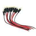 12V DC Power Pigtail Male 2.1mm Cable Plug Wire for CCTV Camera 15CM Moulded Connector Wire (Pack of 10)(Red)