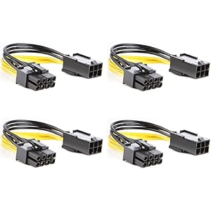6-pin to 8-pin pcie adapter cable 6-pin to 8-pin pcie express power adapter cable suitable for connecting pci-x card from ati and nvidia for video card pack of 4