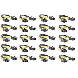 6-pin to 8-pin pcie adapter cable 6-pin to 8-pin pcie express power adapter cable suitable for connecting pci-x card from ati and nvidia for video card pack of 20