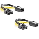 6-Pin to 8-Pin Pcie Adapter Cable, 6-pin to 8-pin PCIe Express Power Adapter Cable Suitable for Connecting PCI-X Card from ATI and NVIDIA for Video Card (Pack of 2)