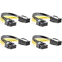 6-Pin to 8-Pin Pcie Adapter Cable, 6-pin to 8-pin PCIe Express Power Adapter Cable Suitable for Connecting PCI-X Card from ATI and NVIDIA for Video Card (Pack of 4)