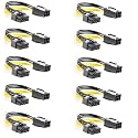 6-Pin to 8-Pin Pcie Adapter Cable, 6-pin to 8-pin PCIe Express Power Adapter Cable Suitable for Connecting PCI-X Card from ATI and NVIDIA for Video Card (Pack of 10)