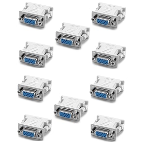 dvi vga adapter dvi-i 245 male to vga hd15 female adapter computer pc host laptop graphics card to hdtv lg hp dell monitor and projector pack of 10
