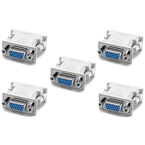 dvi vga adapter dvi-i 245 male to vga hd15 female adapter computer pc host laptop graphics card to hdtv lg hp dell monitor and projector pack of 5