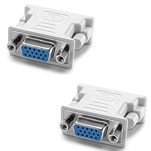 dvi vga adapter dvi-i 245 male to vga hd15 female adapter computer pc host laptop graphics card to hdtv lg hp dell monitor and projector pack of 2