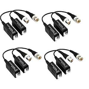 passive hdcvi-transceiver single chennel cctv camera video balun for ahdhdcvihdtvi pack of 4