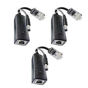 power over ethernet adapter poe splitter active 48v to 12v compatible with poe devices poe switches ip camera ip phone poe5 pack of 3