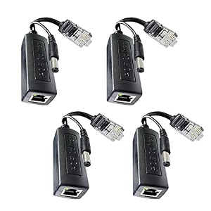 power over ethernet adapter poe splitter active 48v to 12v compatible with poe devices poe switches ip camera ip phone poe5 pack of 4