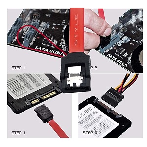 sata sata 3 cable 15gbs 3gbs 6gbs for hard-disk and ssd cable with locking latch black or red color