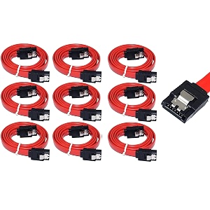 sata sata 3 cable 15gbs 3gbs 6gbs for hard-disk and ssd cable with locking latch pack of 10red