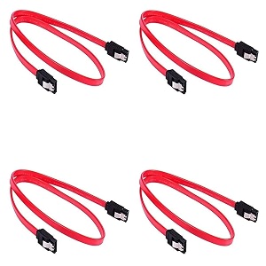 sata sata 3 cable 15gbs 3gbs 6gbs for hard-disk and ssd cable with locking latch pack of 4red