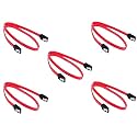 SATA (SATA 3) Cable 1.5GB/s, 3GB/s, 6GB/s for Hard-Disk and SSD Cable with Locking Latch (Pack of 5)(Red)