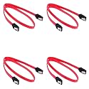 SATA (SATA 3) Cable 1.5GB/s, 3GB/s, 6GB/s for Hard-Disk and SSD Cable with Locking Latch (Pack of 4)(Red)