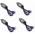 VGA to VGA Cable 1.5 Meter Support PC/Monitor/LCD/LED, Plasma, Projector, TFT. VGA to VGA Converter Adapter Cable (Pack of 4)