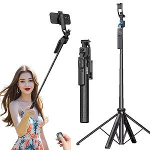 adzoy adl-c17  ai face tracker selfie stick quadripod  360 auto-tracking tripod smart face recognition  165 cm 6 feet 4-in-1 extendable tripod stand  vlogging live streaming amp video recording