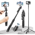 ADZOY ADL-L16 (2025) | Selfie Stick Phone Tripod | Bluetooth Remote | 60" (5Ft) Extendable Stand |iPhone Android Camera | 360° Rotation |Overhead Phone Holder Stabilizer |Vlog | Live Stream | Online