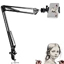 ADZOY Universal Professional 360 Rotation Overhead Suspension Arm Stand with Bracket for 3.5-11.5 inch Mobile Phones and Tabs for Baking,Craft,Calligraphy,Drawing, Broadcasting & Recording