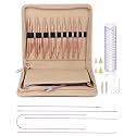 Aeelike Interchangeable Knitting Needles Set for DIY Crafts, Rose Gold