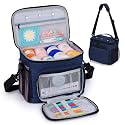 Aeelike Yarn Storage Bag Organizer, Large Crochet Tote Bag, Blue
