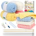 Aeelike Knitting Kit for Beginner Adult, Easy Dishcloth Knit Set, Color B