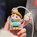 AEETZ 3D Silicone Cartoon Design Charger Case/Cover with 360° Protection Suitable for iPhone (20W/18W) Adapter, with USB-C Lightning Cable Protector (Shinchan)