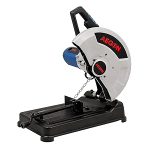 aegon acm14 chop saw machine - 14-inch 2400 w 3800 rpm with variable speed control locking chain and 1 cutting wheel for metal steel pipe tmt rebars pvc channels and angles cutter