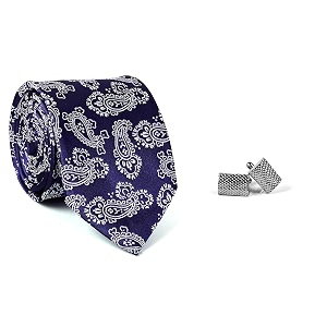men39s necktie cufflink set 1988 tc blue