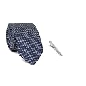 Men's Necktie and Tie Pin 3 inch width, 58 inch length 1499 TT Blue