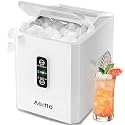 Aeitto Ice Makers Countertop, 26Lbs/24H, 9 Ice Cubes Release in 6 Mins, 2 Sizes of Bullet Ice Machine,Self-Cleaning Portable Ice Maker with Ice Scoop and Basket for Home Kitchen Office Bar RV, White