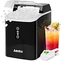 Aeitto Nugget Ice Maker Countertop, 42.5lbs/24H Ice Machine with 1.5L Water Tank, Rapid Ice Release in 6 Mins, Self-Cleaning Pebble Ice Maker with Basket and Scoop for Home Office RV and Party, Black