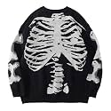 Aelfric Eden Skeleton Sweater Crew Neck Vintage Oversized Long Sleeve Y2k Pullover Skull Halloween Sweater